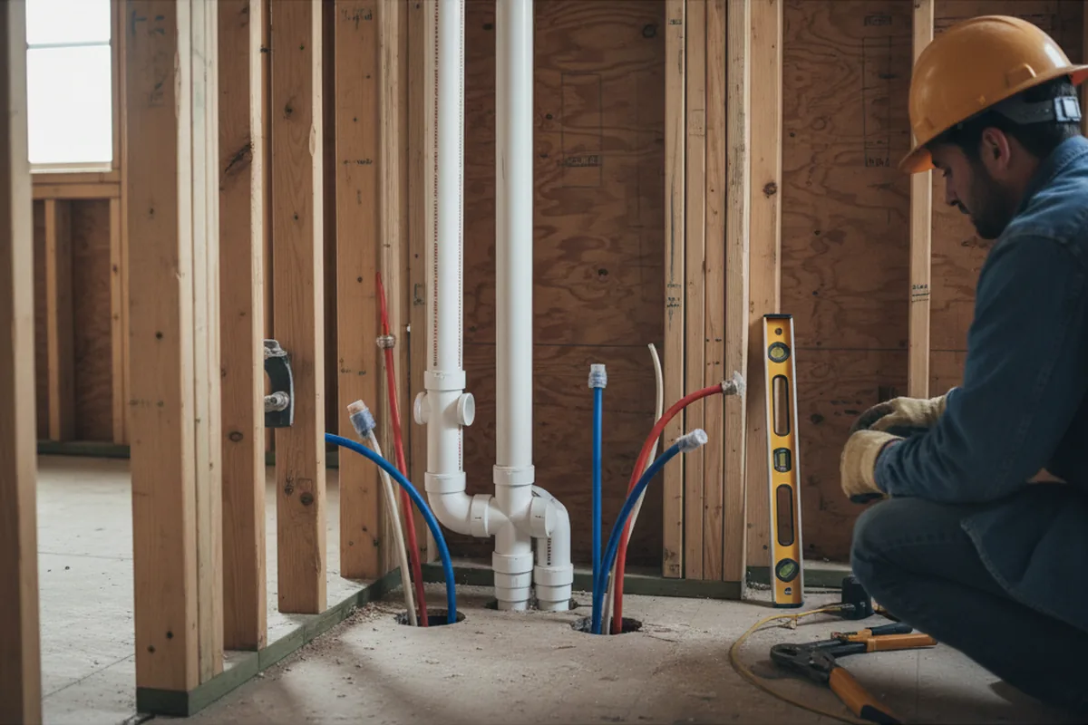 Drain and supply rough-in during Garbage Disposal Repair in Downers Grove