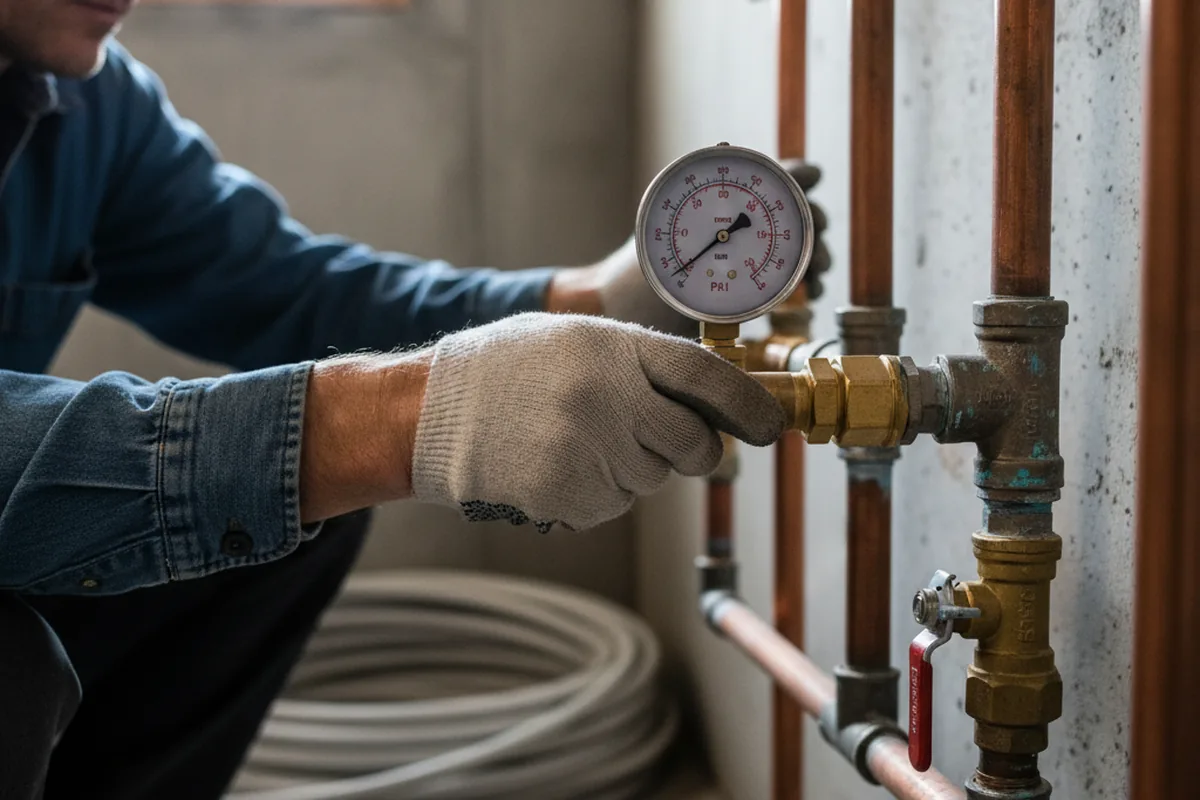 Pressure testing a repaired line during Water Line Repair in Downers Grove